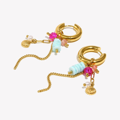 Ocean Pearl Shell Hoops