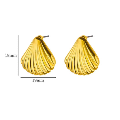 Golden Starfish Shell Studs