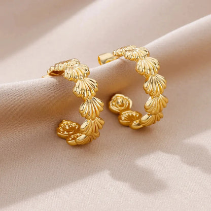 Golden Starfish Shell Studs