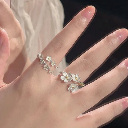 Silver Blossom Adjustable Ring