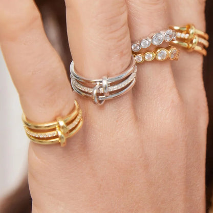 Golden Trinity Zircon Ring