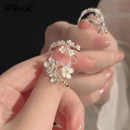 Silver Blossom Adjustable Ring