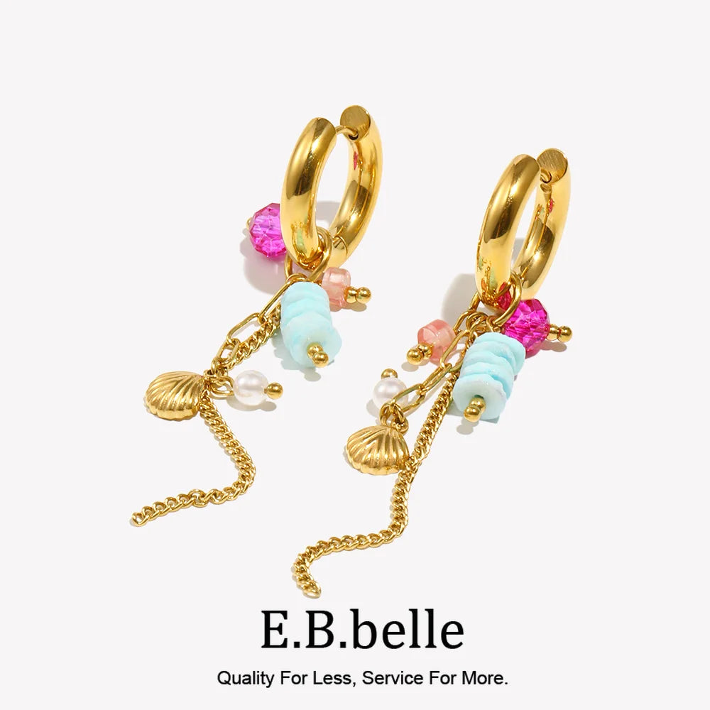 Ocean Pearl Shell Hoops