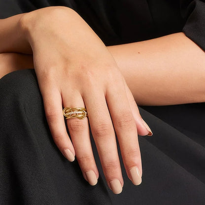 Golden Trinity Zircon Ring