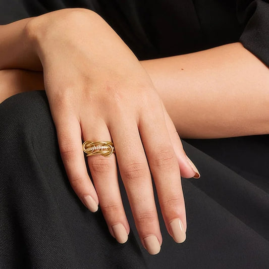 Golden Trinity Zircon Ring