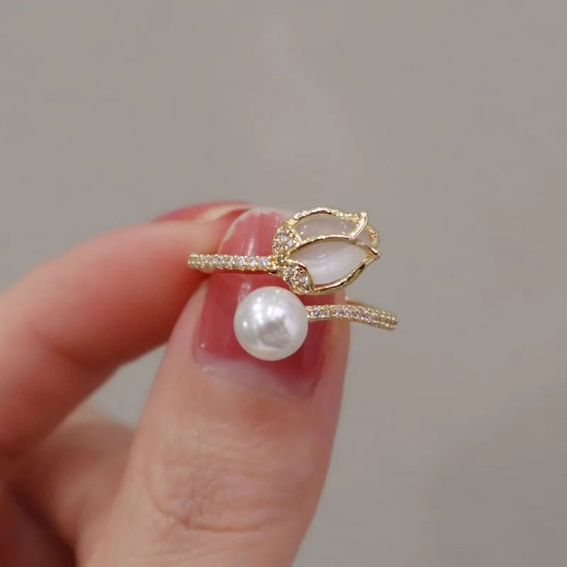 Silver Blossom Adjustable Ring