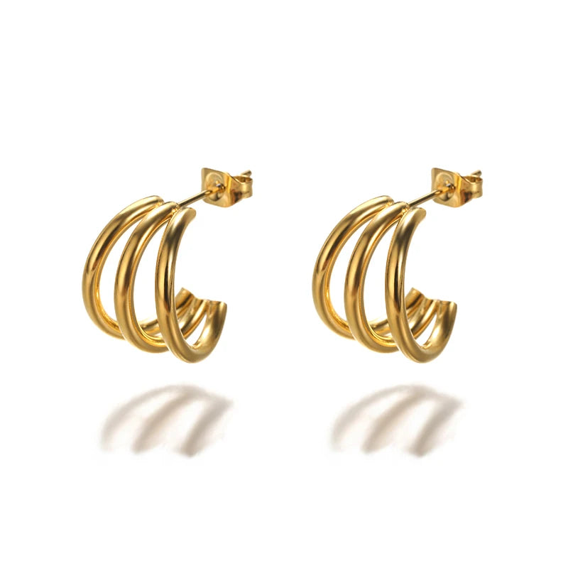 Golden Starfish Shell Studs