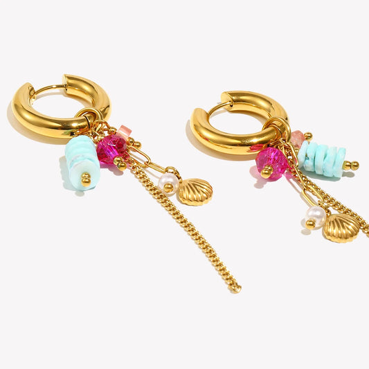 Ocean Pearl Shell Hoops
