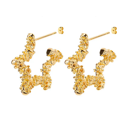Golden Starfish Shell Studs
