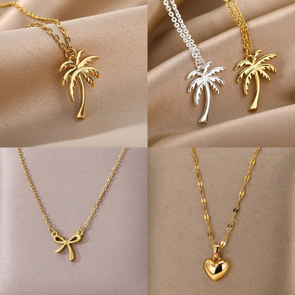 Tropical Palm Tree Necklace