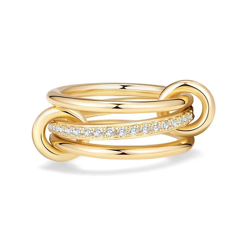 Golden Trinity Zircon Ring