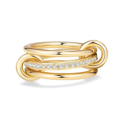 Golden Trinity Zircon Ring