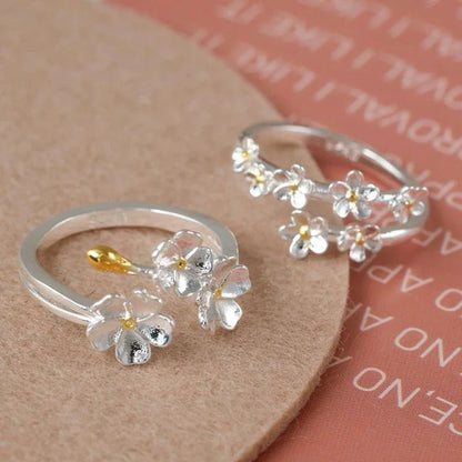 Silver Blossom Adjustable Ring