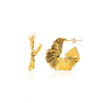 Golden Starfish Shell Studs