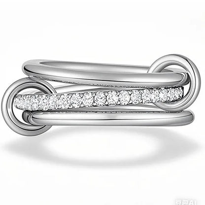Golden Trinity Zircon Ring