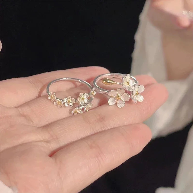 Silver Blossom Adjustable Ring
